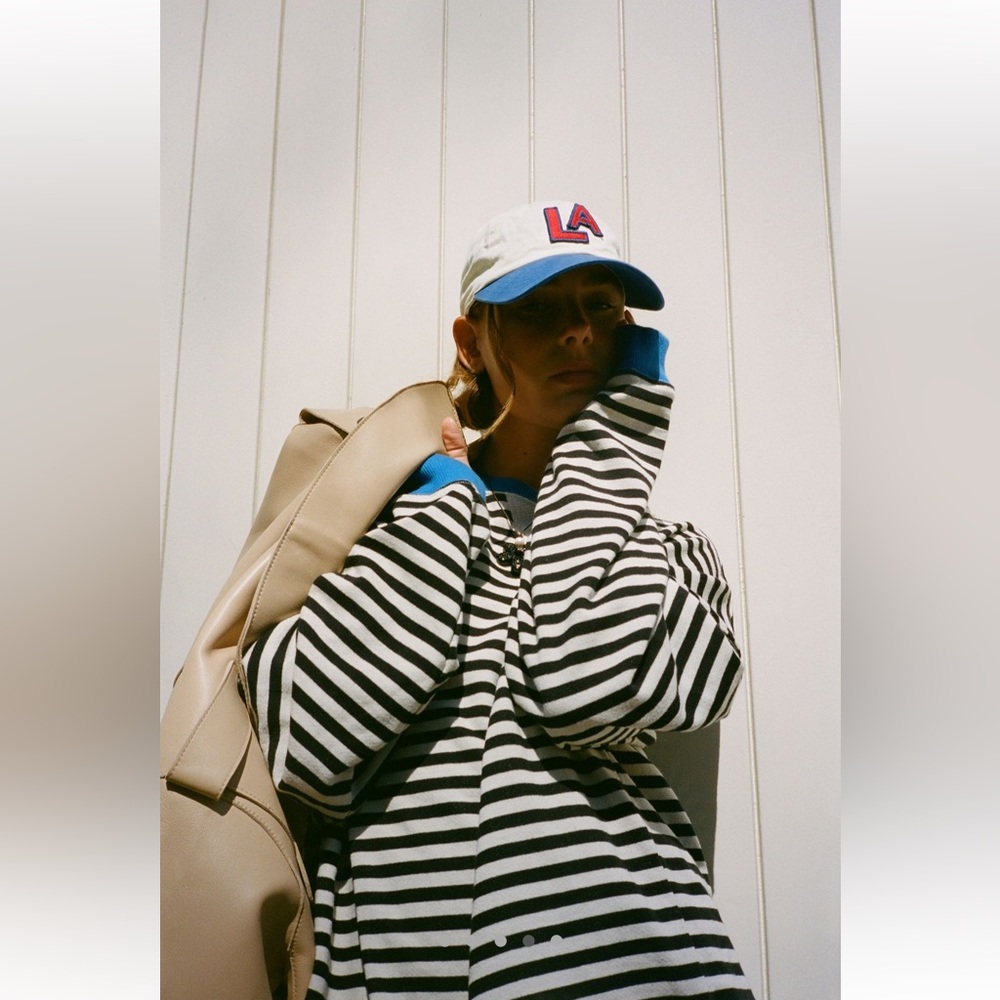 Free People Classic Striped Oversized Crewneck